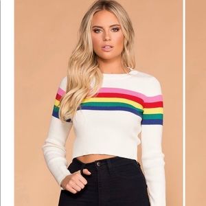 🌈 Cropped Rainbow Sweater 🌈